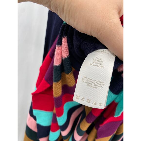 Boden navy rainbow striped knit midi sweater dress - Picture 5 of 5